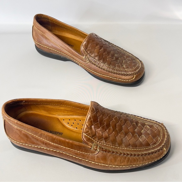 Johnston & Murphy Other - JOHNSTON & MURPHY Mens 11M Brown Leather Slip On Casual Loafers Coastal Bohemian